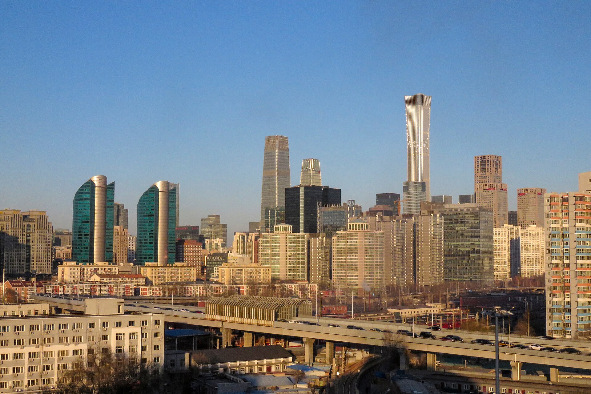 Beijing Central Business District skyline featuring China Zun tower